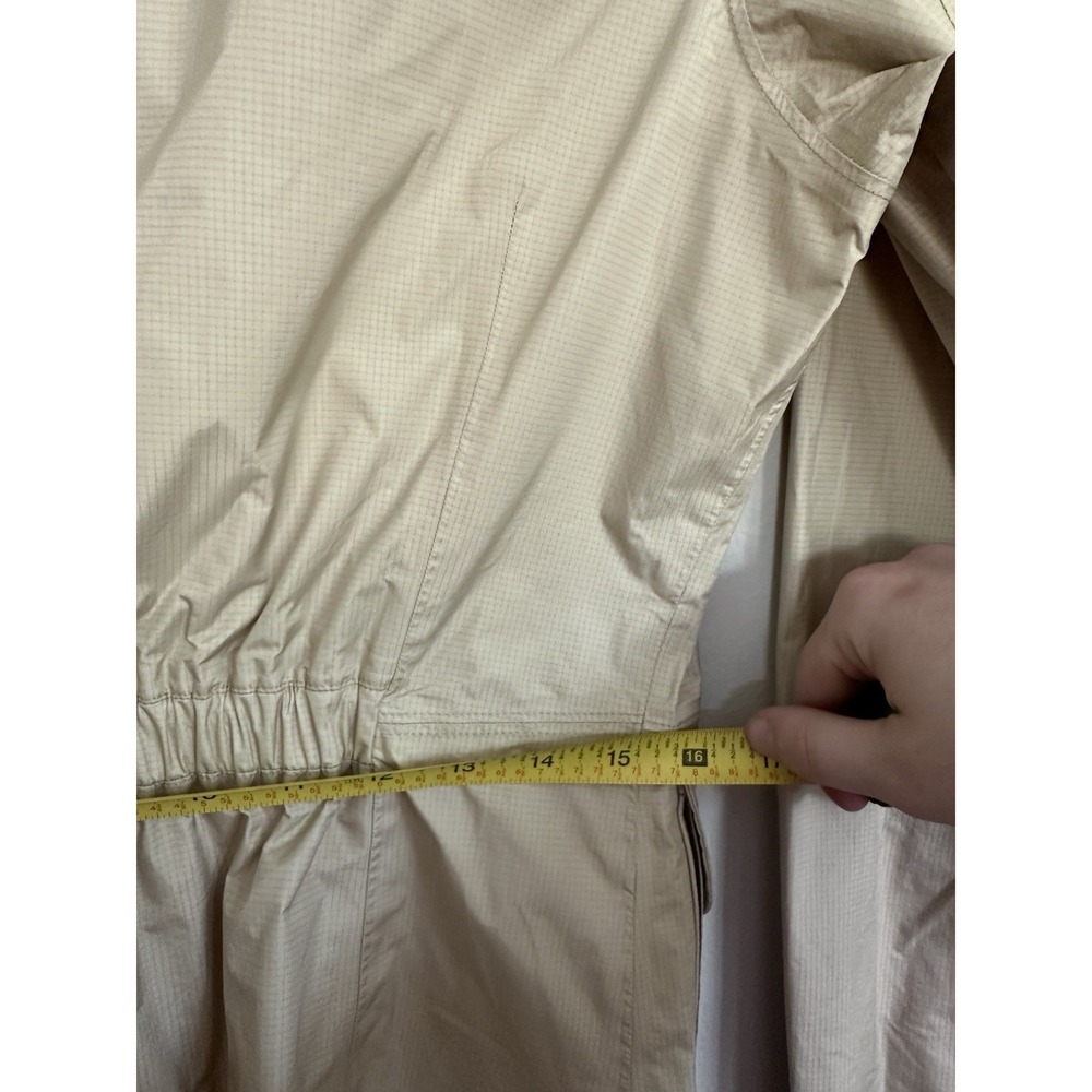 Patagonia Jacket Womens SMALL Beige Torrentshell Trench Coat Hooded Zip Up Snap - Picture 14 of 16